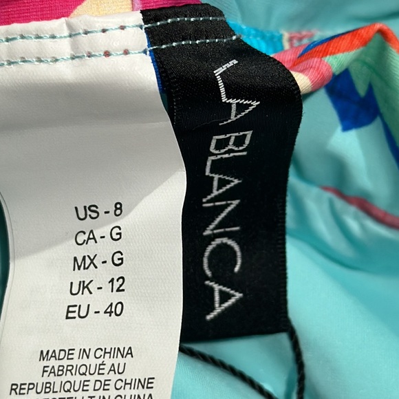 🌸1NEW LA BLANCA BREZZY BEAUTY SIDE BAND SHIRRED HIPSTER BOTTOM Women’s Sz 8 NWT. - Picture 6 of 8